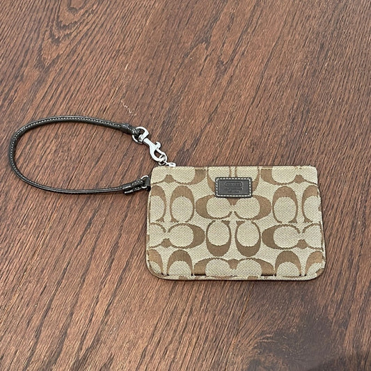 Coach Canvas Wristlet Brown