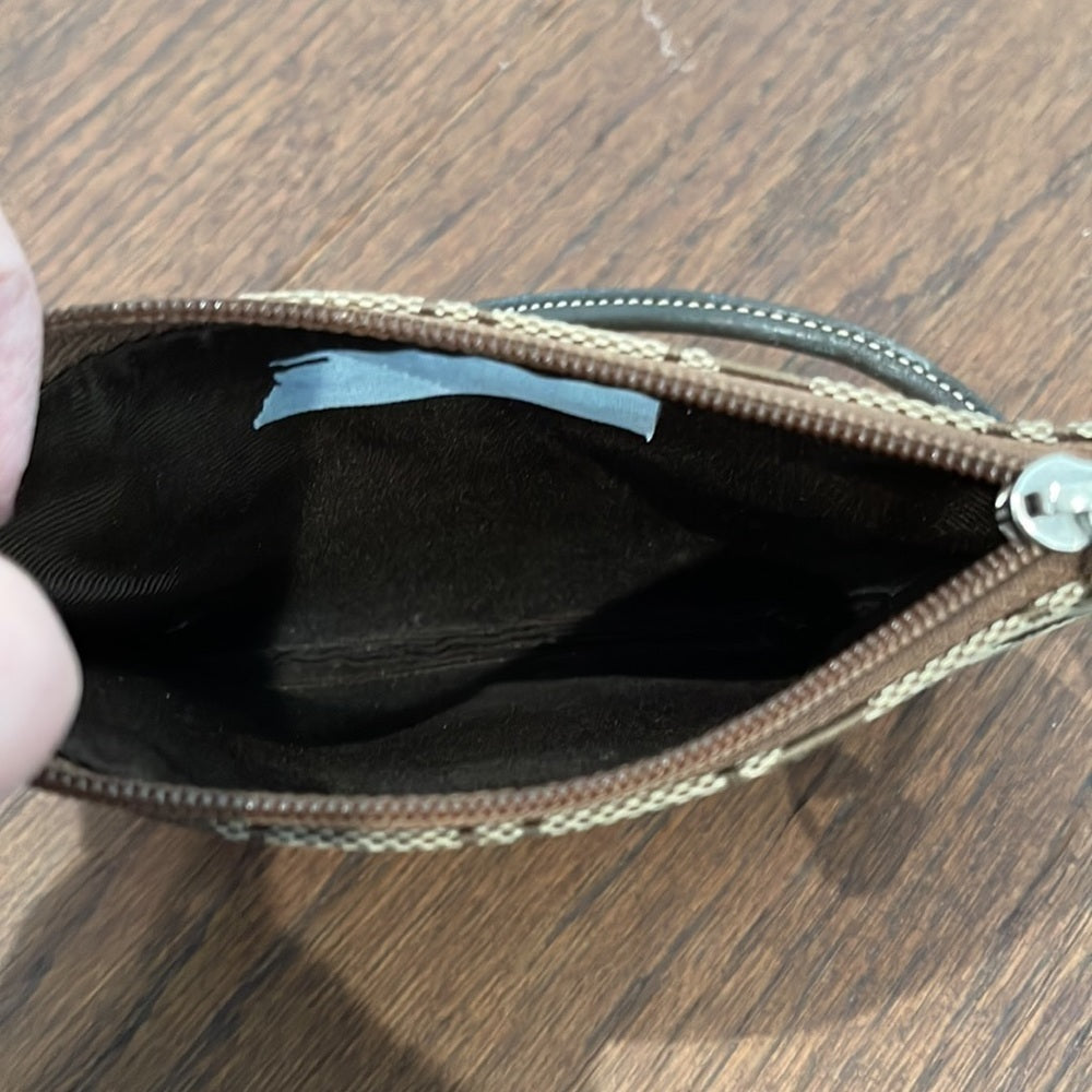 Coach Canvas Wristlet Brown