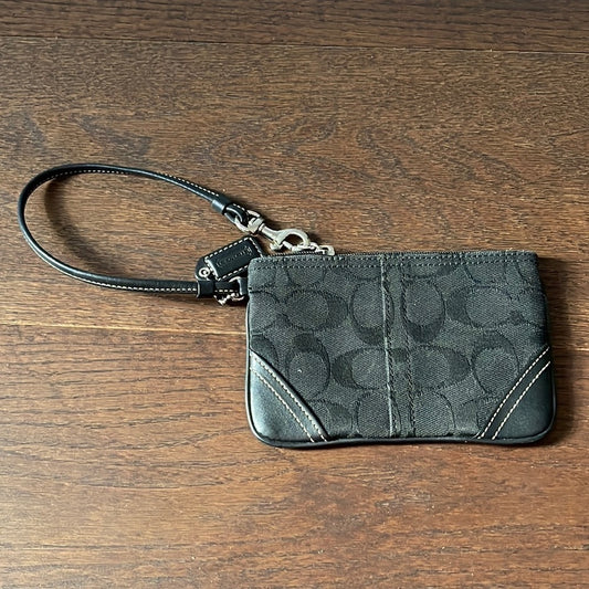 Coach Black Canvas Wristlet