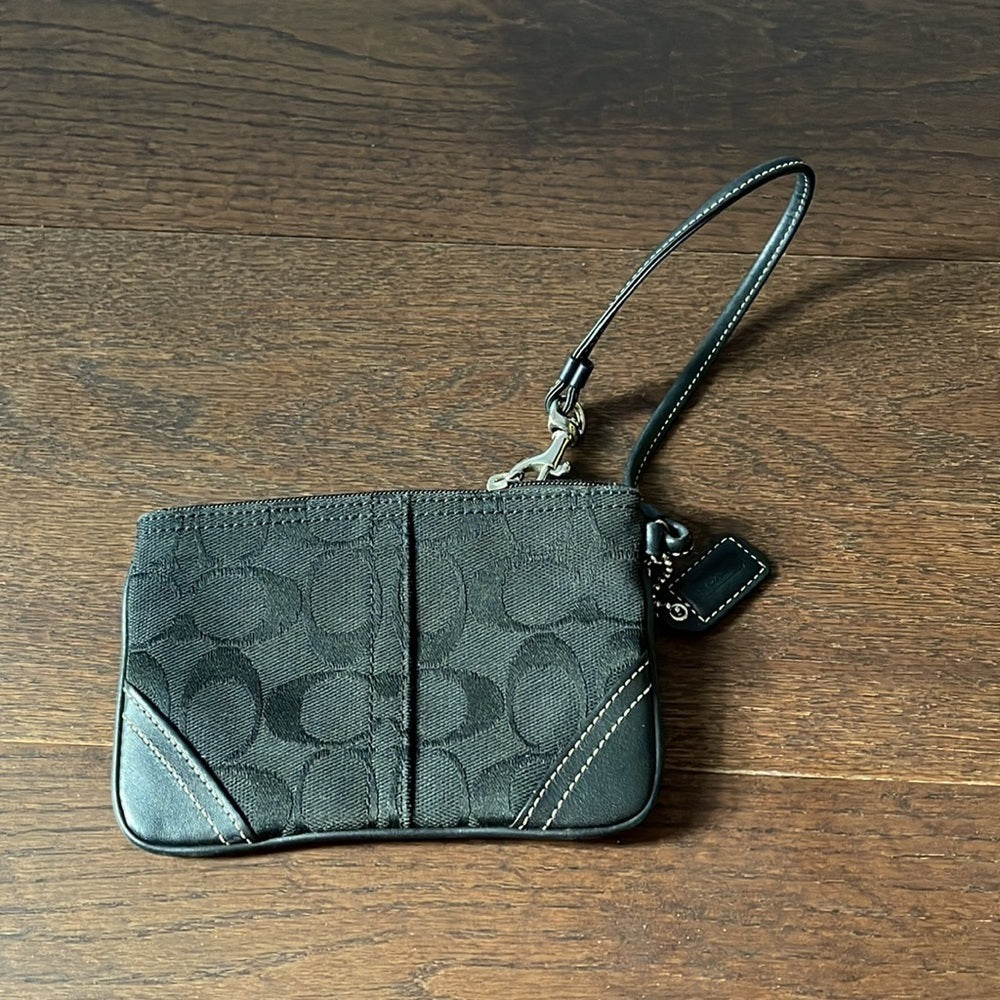 Coach Black Canvas Wristlet