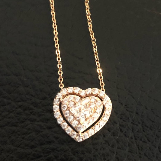 NWT Cuz Heart Necklace Rose Gold plated
