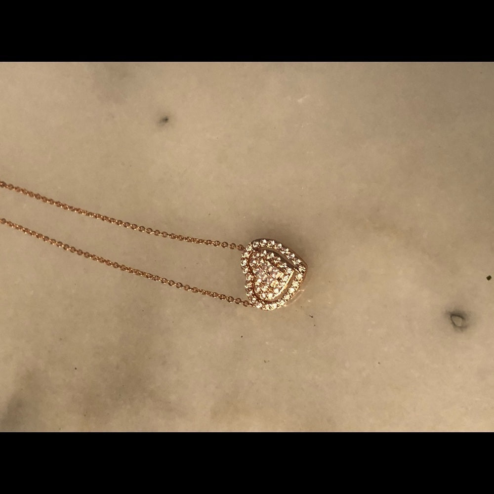 NWT Cuz Heart Necklace Rose Gold plated
