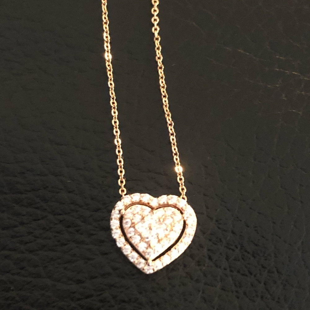 NWT Cuz Heart Necklace Rose Gold plated
