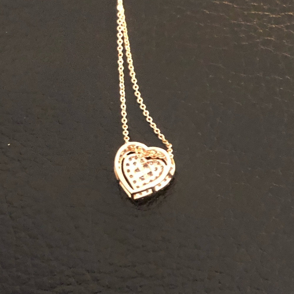 NWT Cuz Heart Necklace Rose Gold plated