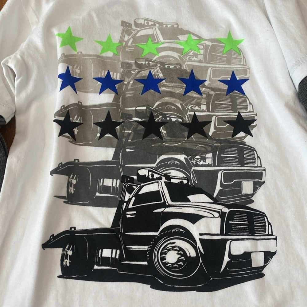 NWT Mish Boys White and Gray Graphic Long Sleeve Shirt Size 6