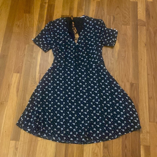 MNG Casual Women’s Black Floral Printed Dress Size L