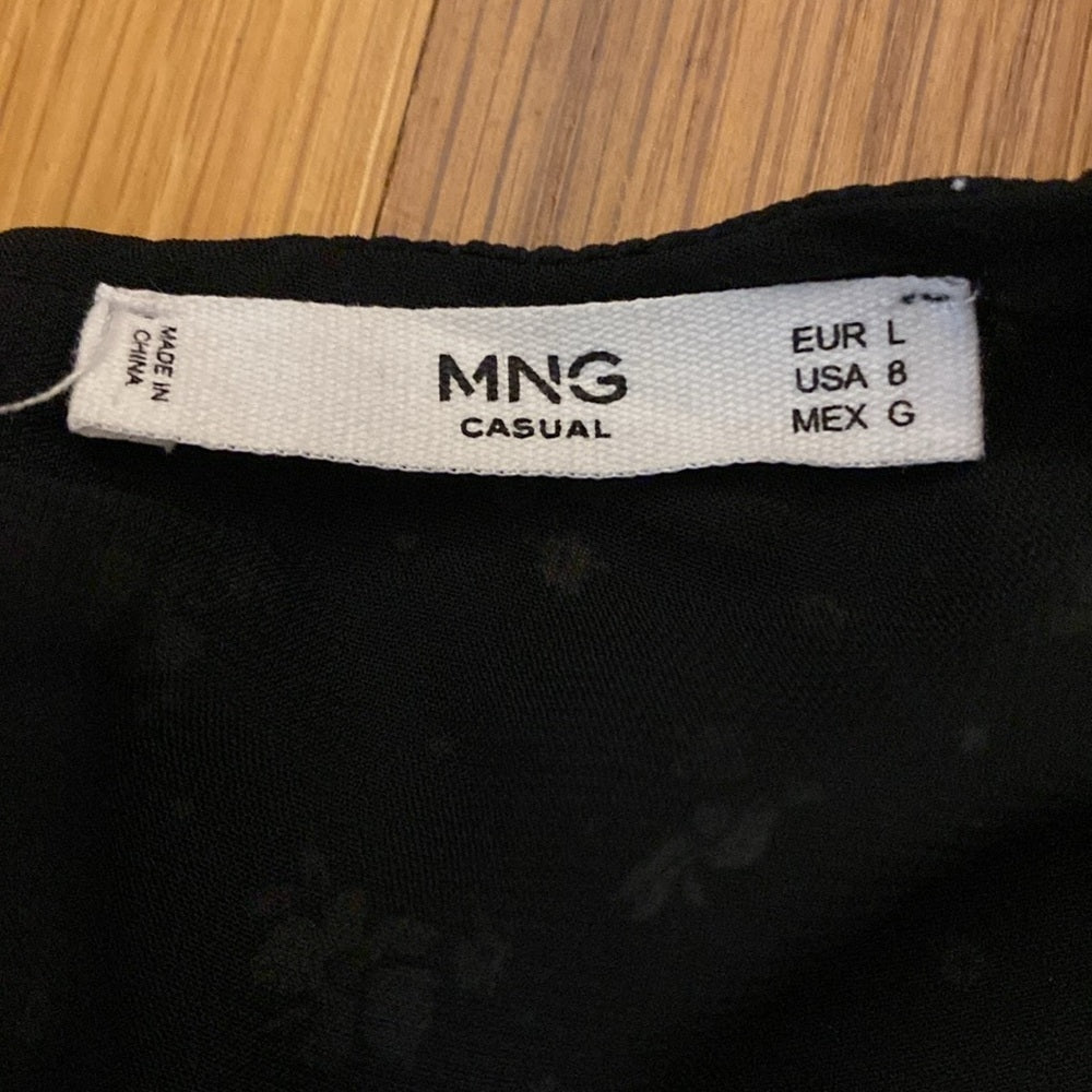 MNG Casual Women’s Black Floral Printed Dress Size L