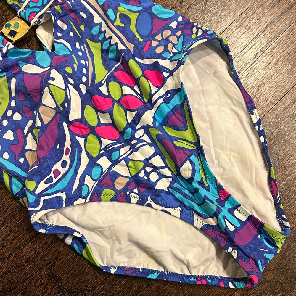 NWT Trina Turk Women’s Colorful One Piece Bathing Suit Size 10