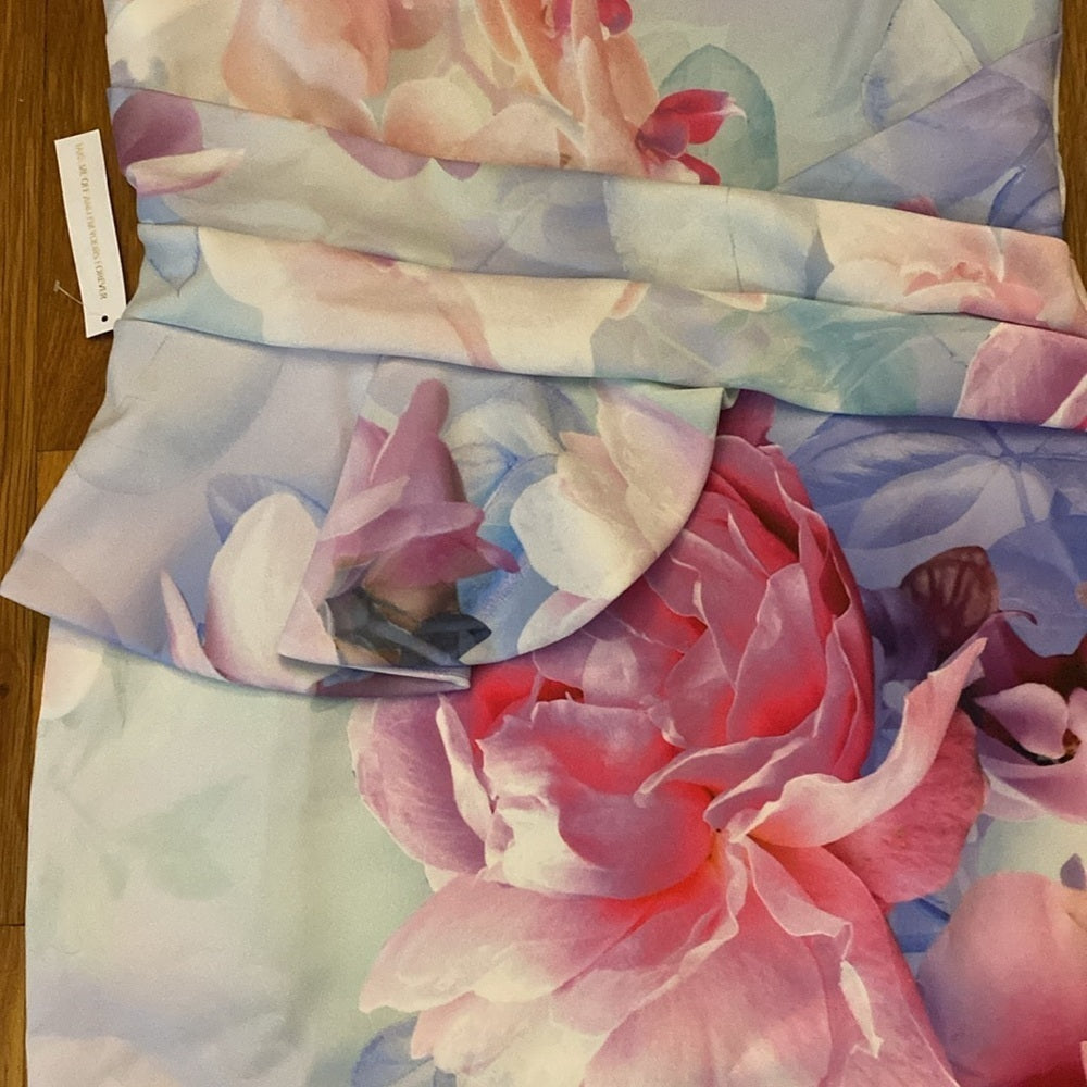 NWT Lipsy Women’s Pink and Purple Pastel Floral Printed Halter Dress Size 10