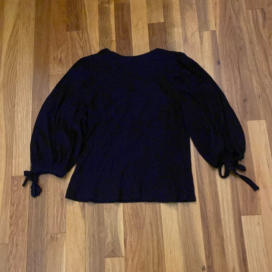MNG Casual Women’s Black Ribbed Blouse Size L