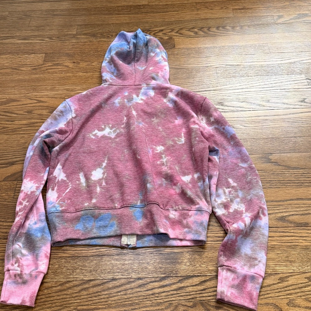 NWT Firehouse Tie-Dye Cropped Hoodie - Pink, Blue, Purple Size Large