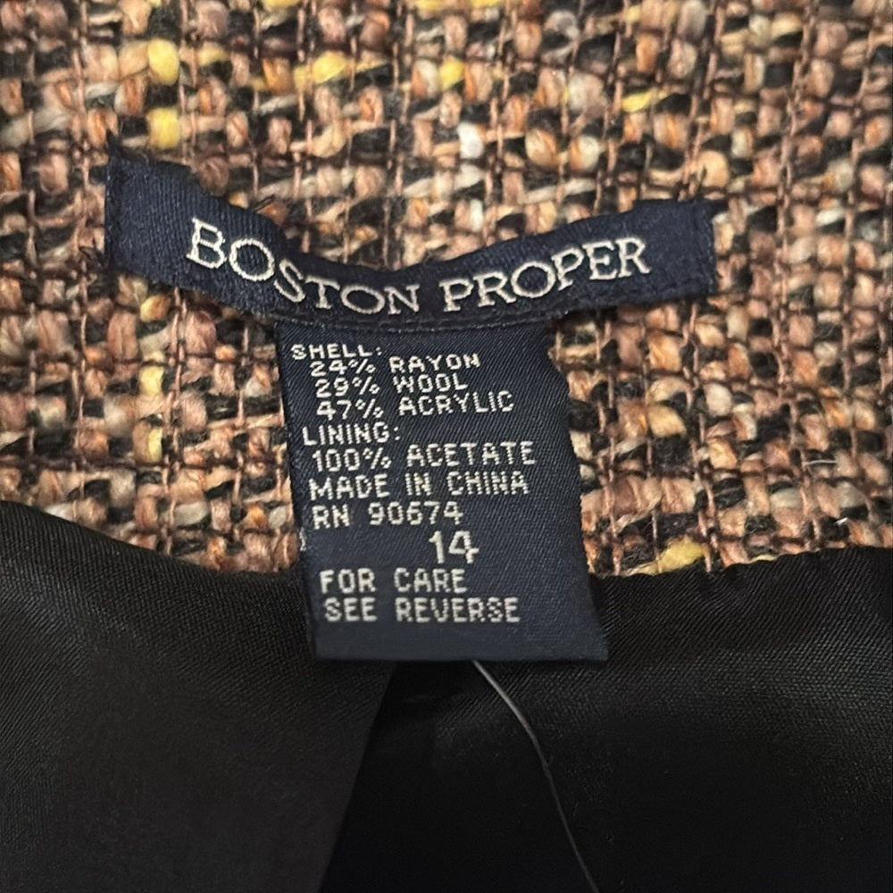 NWT Boston Proper Brown Women’s Jacket Size 14