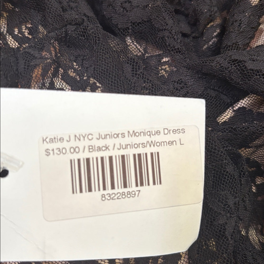 NWT Katie J NYC Juniors Monique Black Dress Size L
