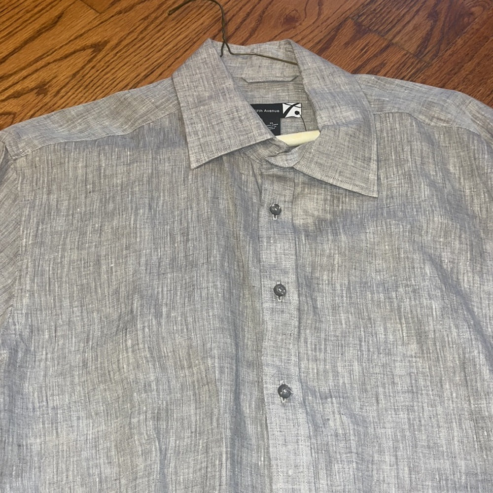 NWT Saks Fifth Avenue Men’s Pewter Grey Dress Shirt Size XL