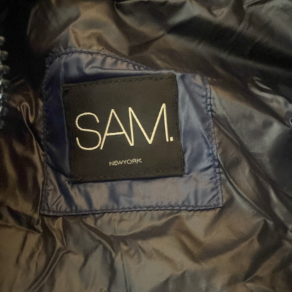 SAM Boys Blue Hooded Puffer Jacket Size 4