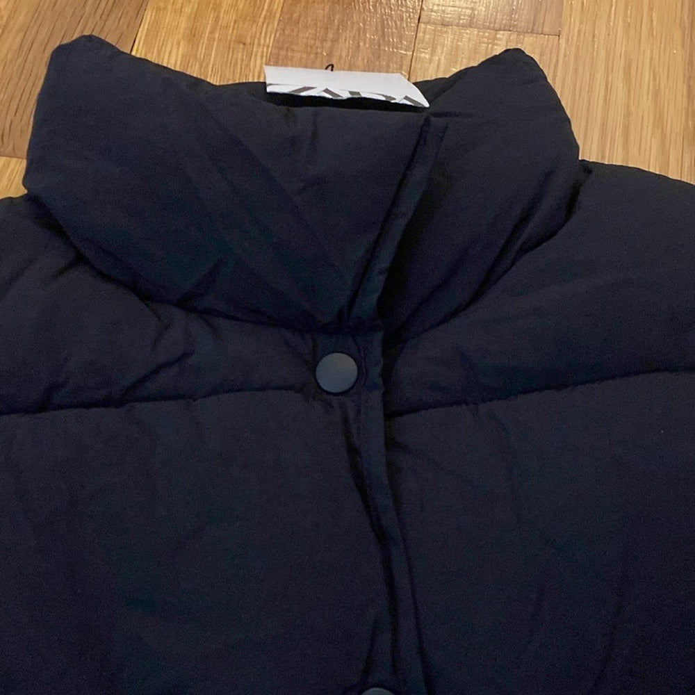 NWT Zara Girls Black Puffer Vest Size 6-7