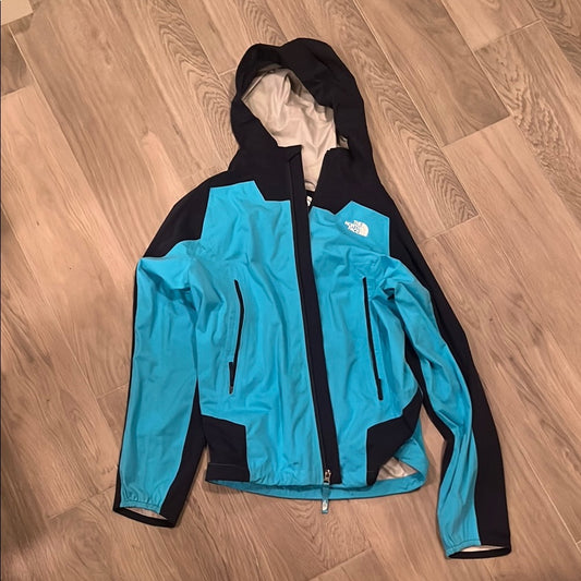 North Face Boys Turquoise and Navy Jacket Size: L