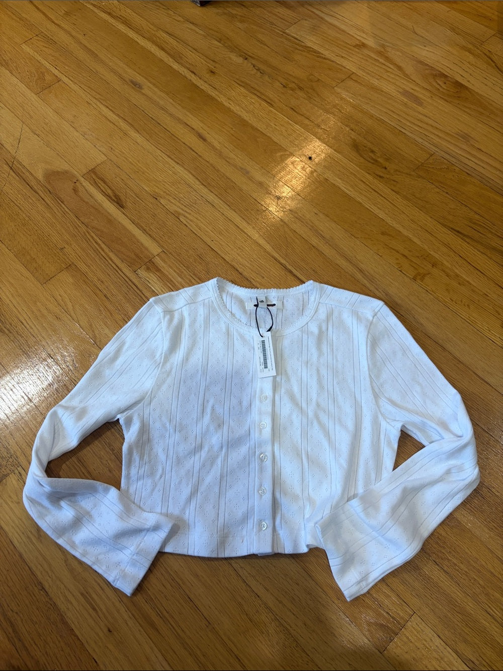 NWT Cou Cou Women's White Button-Front Knit Cardigan Size XS