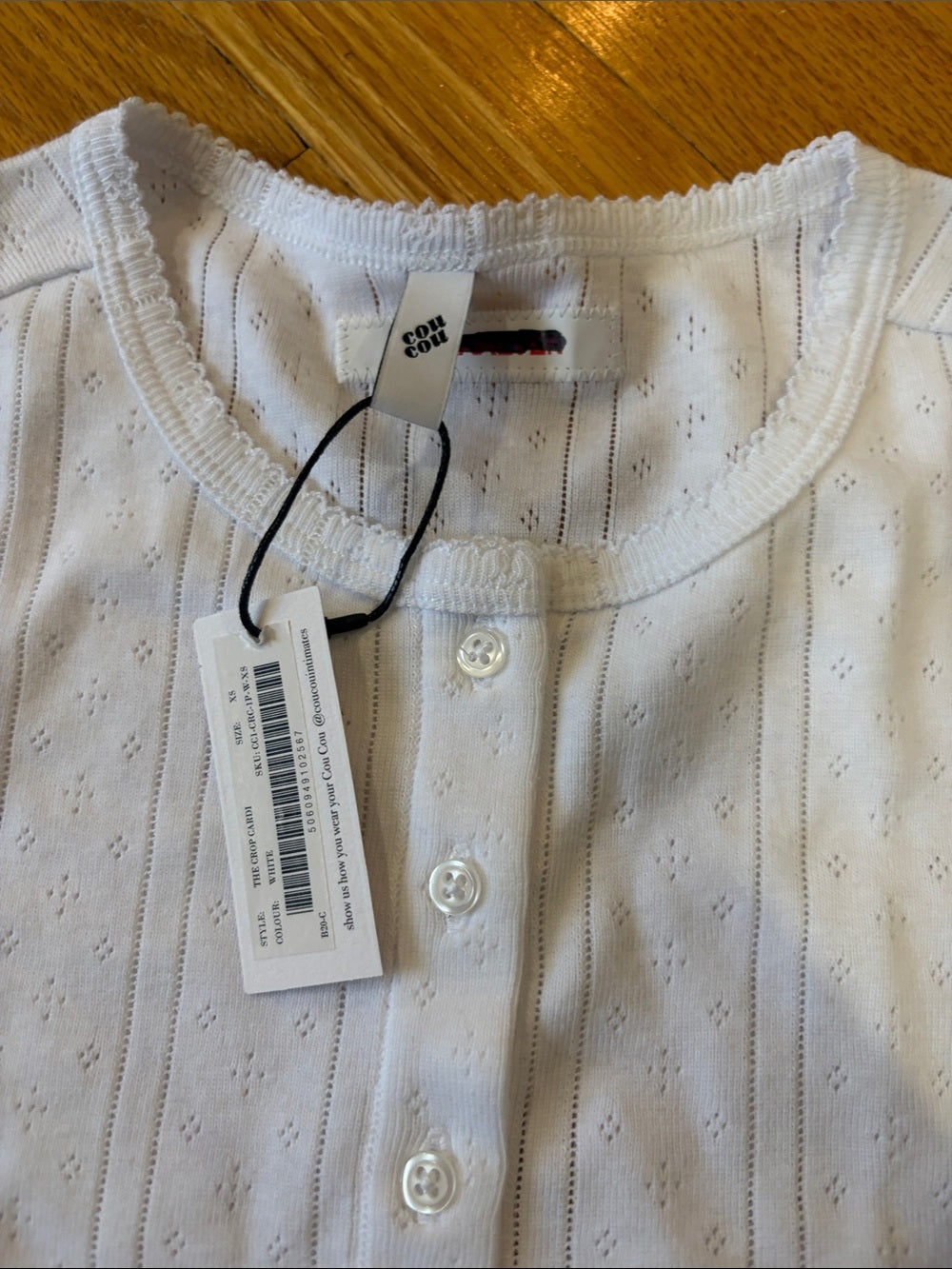 NWT Cou Cou Women's White Button-Front Knit Cardigan Size XS