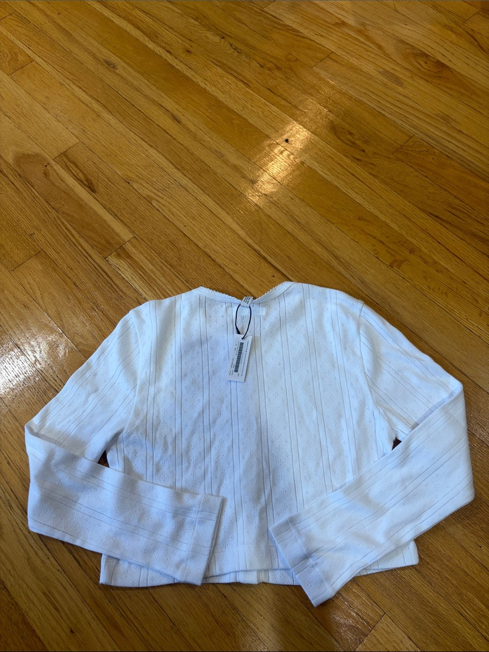 NWT Cou Cou Women's White Button-Front Knit Cardigan Size XS