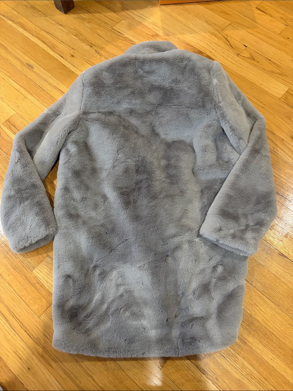 Women’s Abercrombie & Fitch Plush Faux Fur Pea Coat - Light Gray Size XS