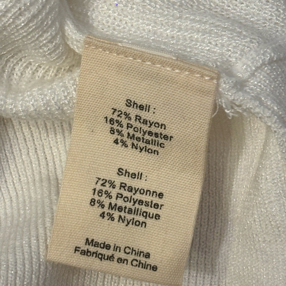 NWT L’AGENCE Women’s Blair Petal Crossover White Wrap Sweater Size XS