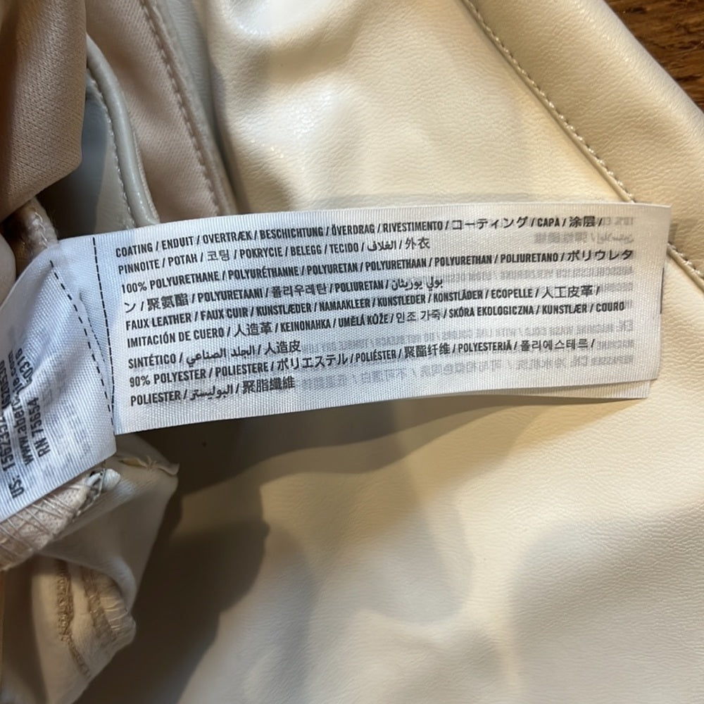 Abercrombie and Fitch Women’s Cream Leather Pants Size 30