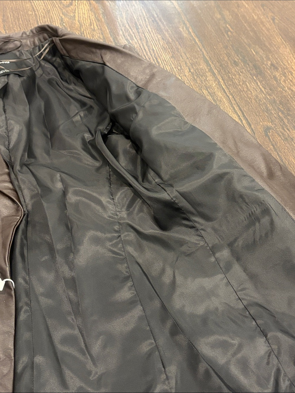 NWT Mango Women’s Dark Brown Faux Leather Blazer Size XS