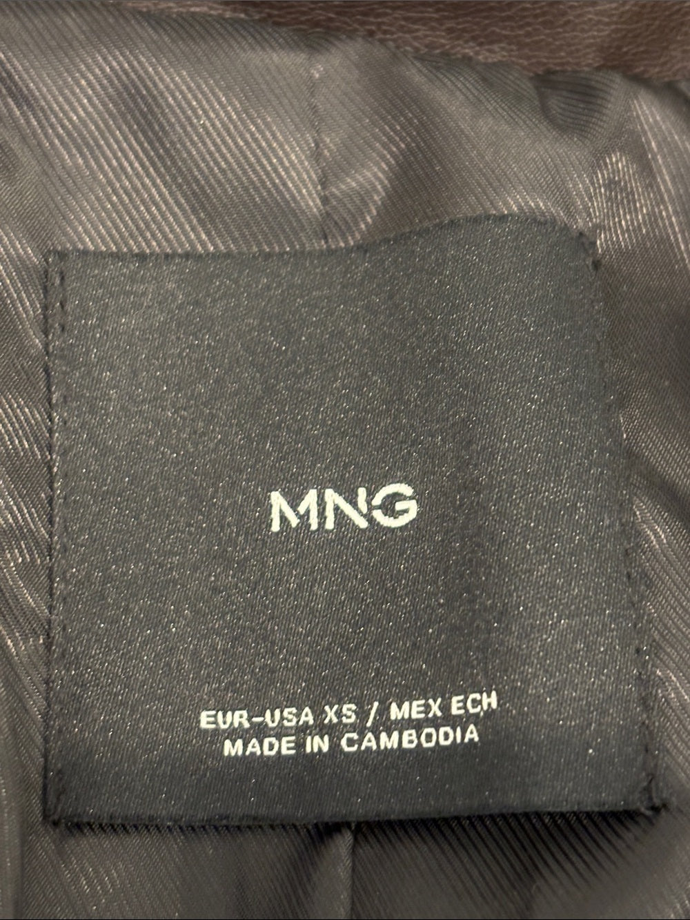 NWT Mango Women’s Dark Brown Faux Leather Blazer Size XS