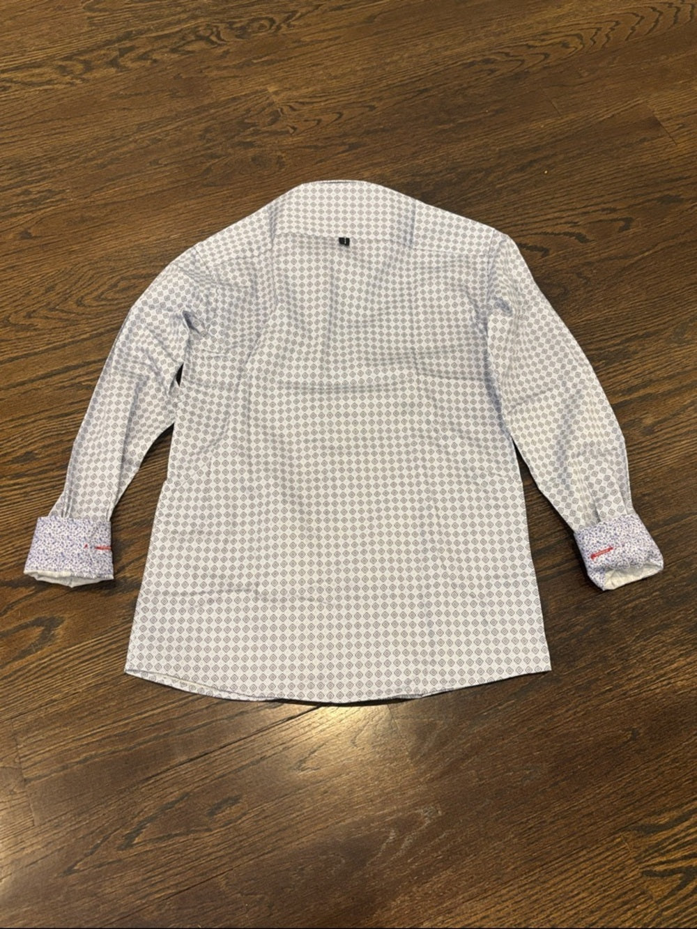 NWT Heritage House Boys' Light Blue Patterned Button-Down Shirt Size 12