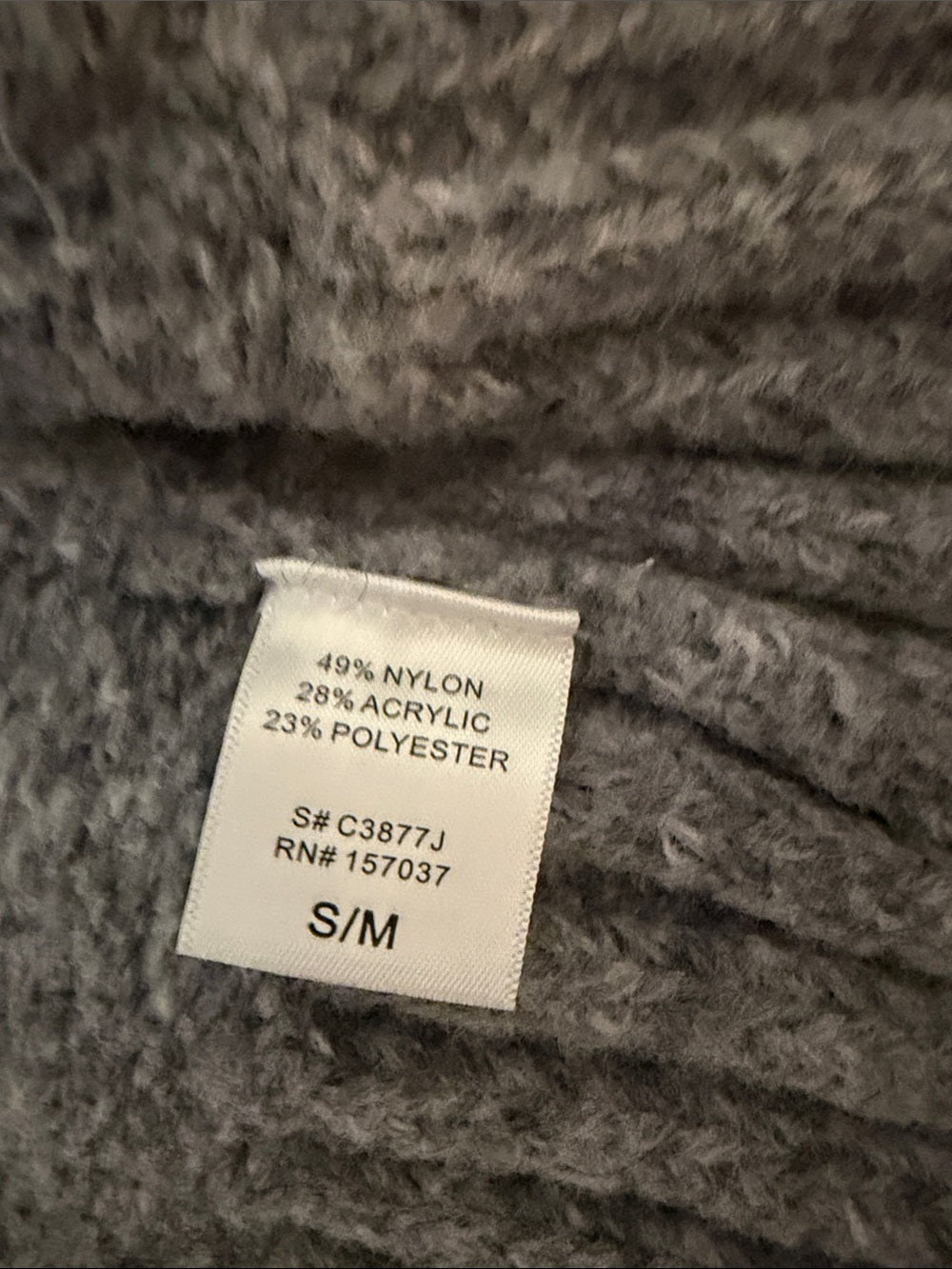 NWT Et Clet Cozy Gray Knit Cardigan Sweater with Scarf Size S/M