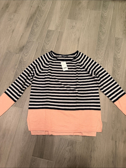 NWT Vince Women’s Striped Top with Peach Hem Size M