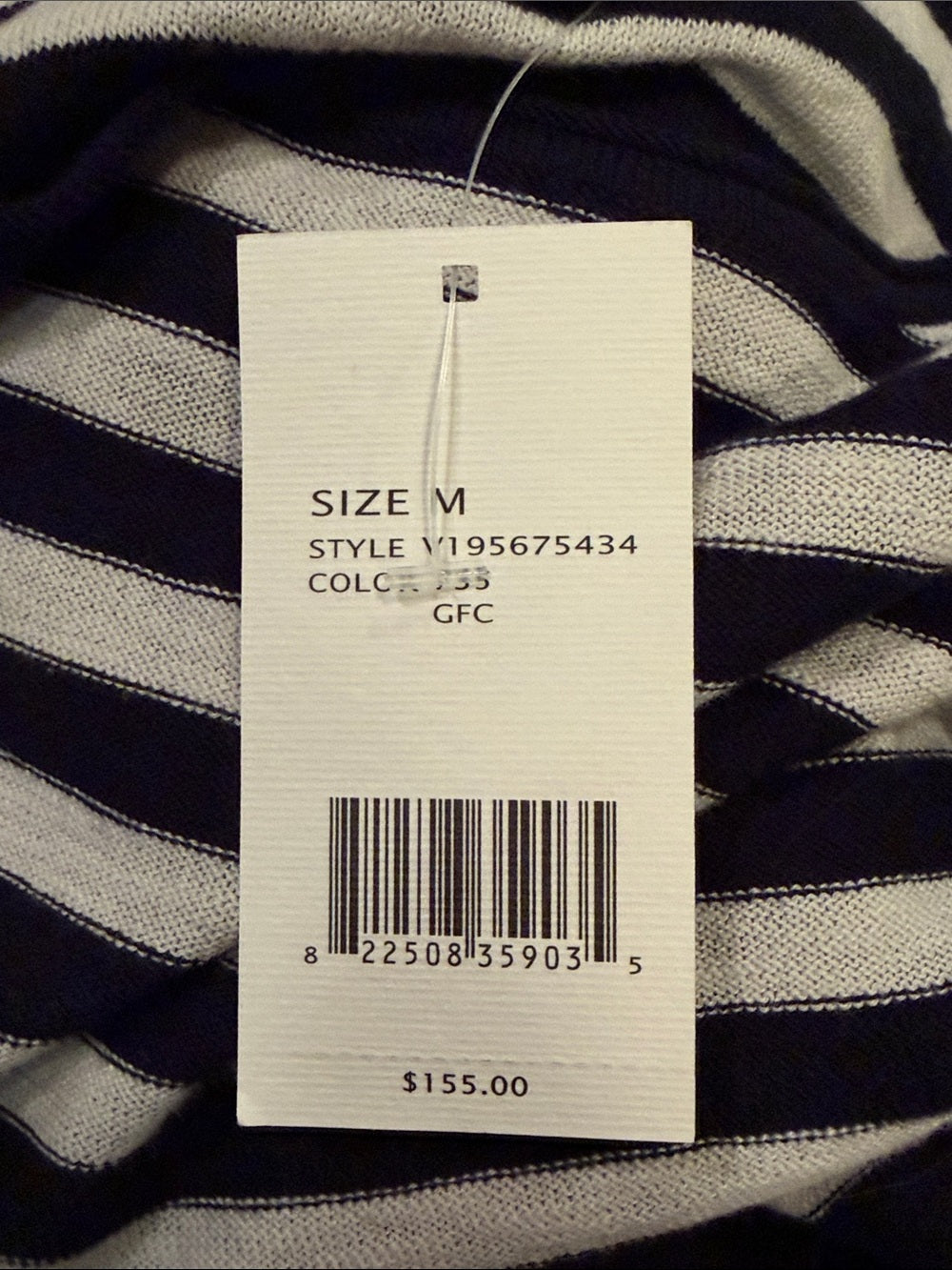 NWT Vince Women’s Striped Top with Peach Hem Size M