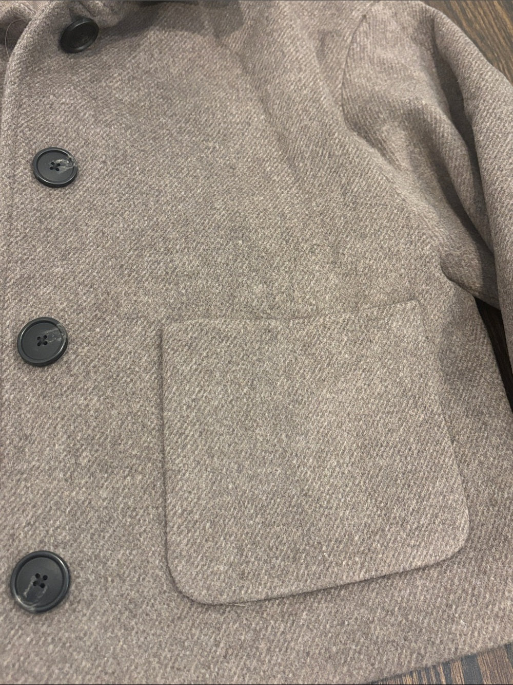 Mango Women’s Taupe Cropped Wool-Blend Pea Coat Size XS