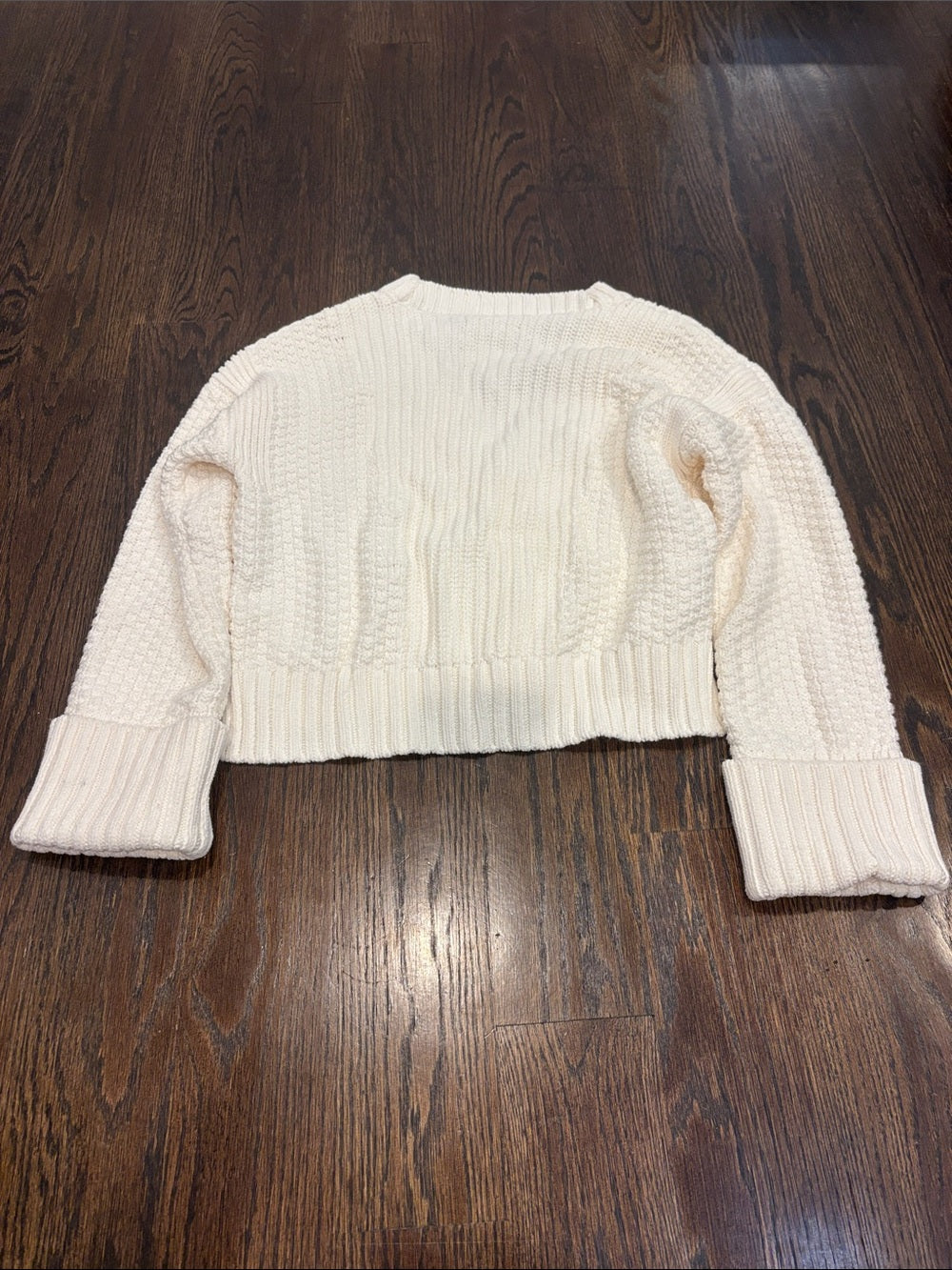 Abercrombie & Fitch Women’s Cream Cropped Button-Front Cardigan Size XS