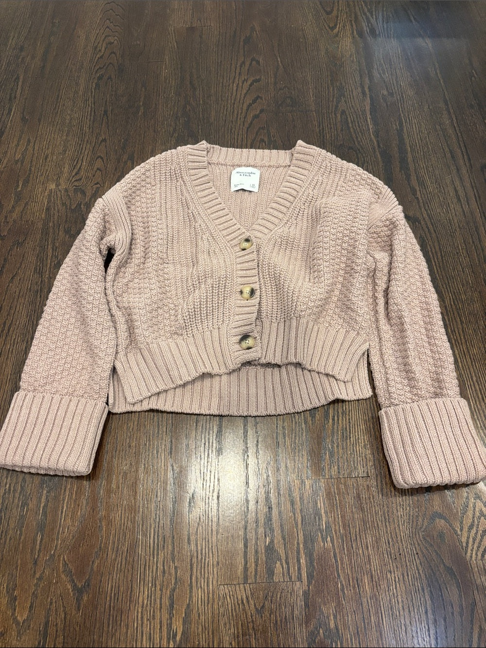 Abercrombie & Fitch Women’s Tan Cropped Button Knit Cardigan Size XS