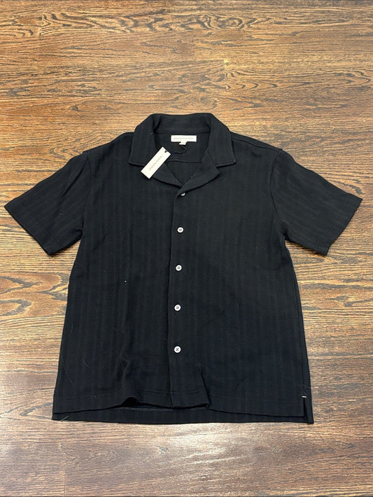 NWT Banana Republic Men’s Black Short-Sleeve Button-Down Shirt Size Small