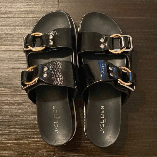 J/Slides Women’s Size 9 Black Platform Slides