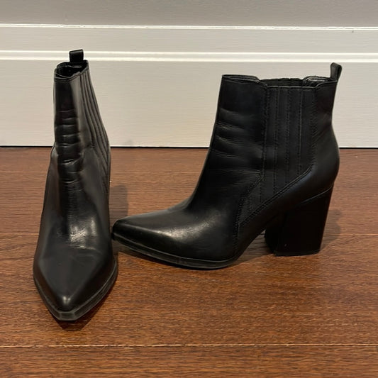 Marc Fisher Black Mayden Leather Bootie Size 8