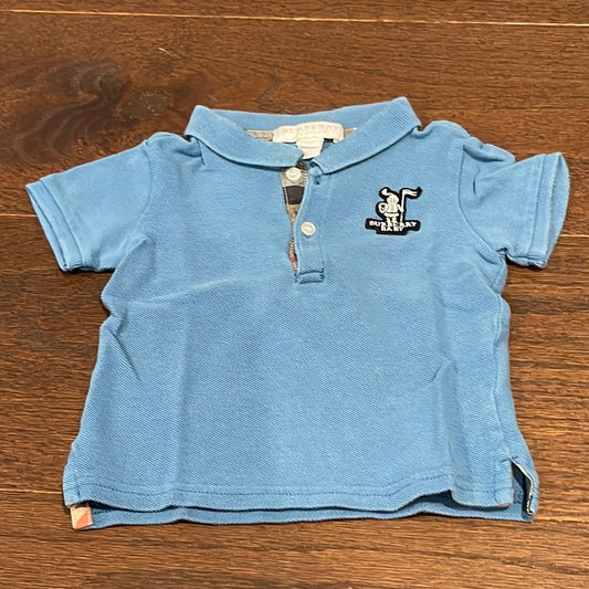 Boys Burberry Blue Short Sleeve Polo Size 12 months