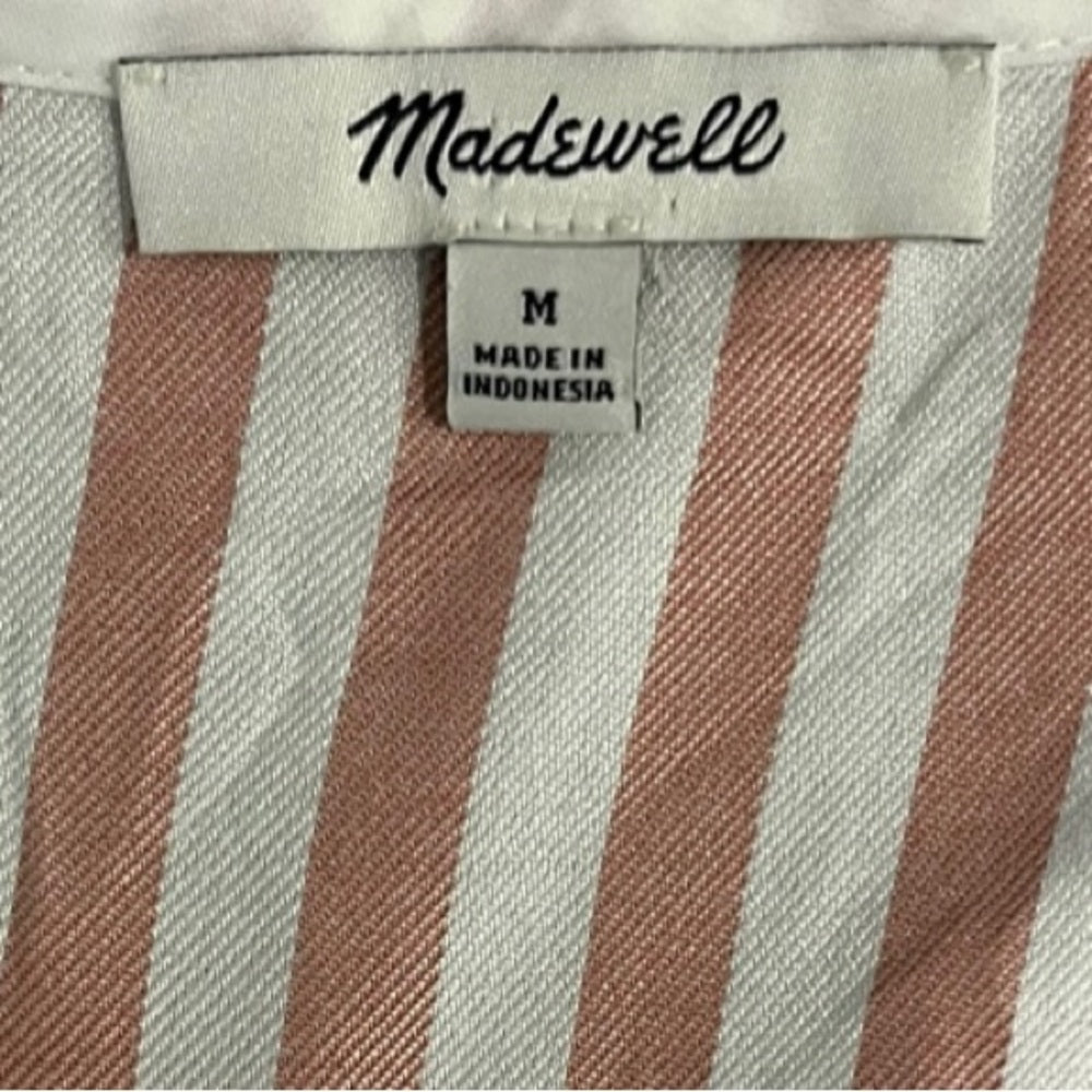 Madewell Peach Striped Women’s Shirt Size Medium
