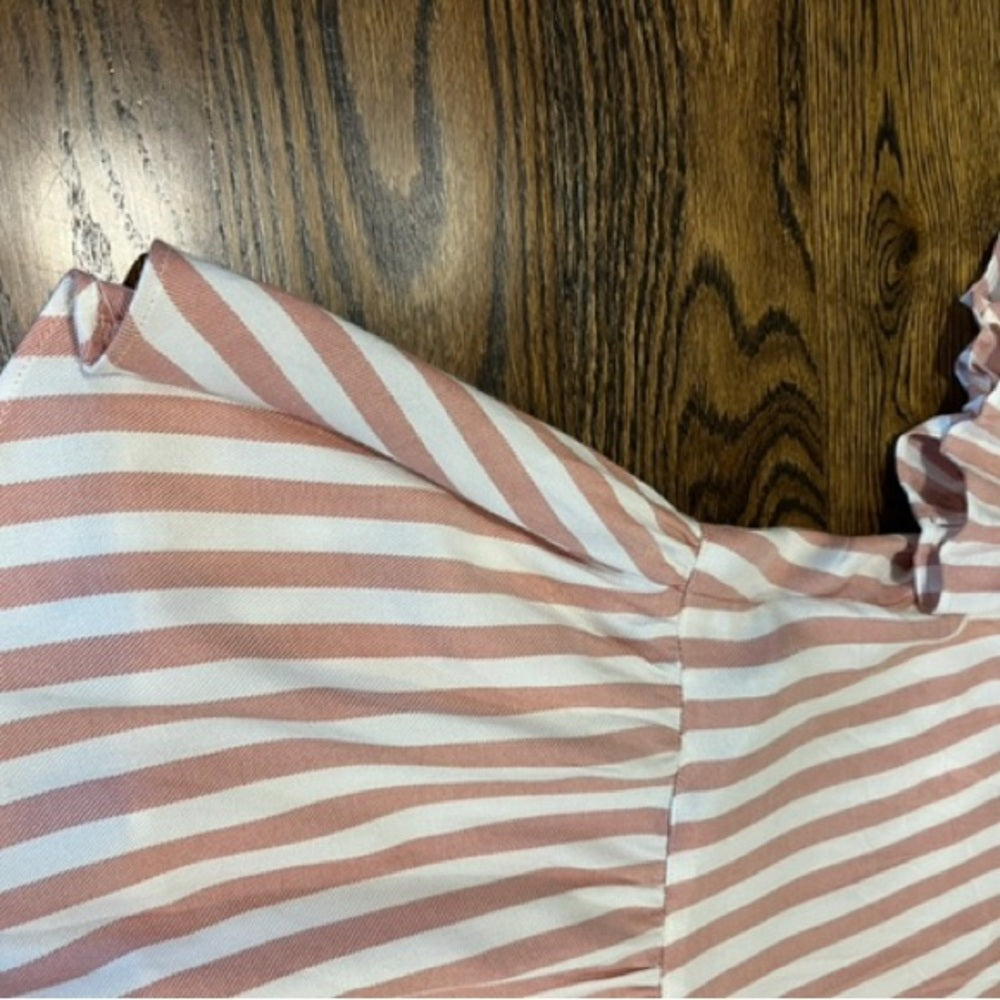 Madewell Peach Striped Women’s Shirt Size Medium