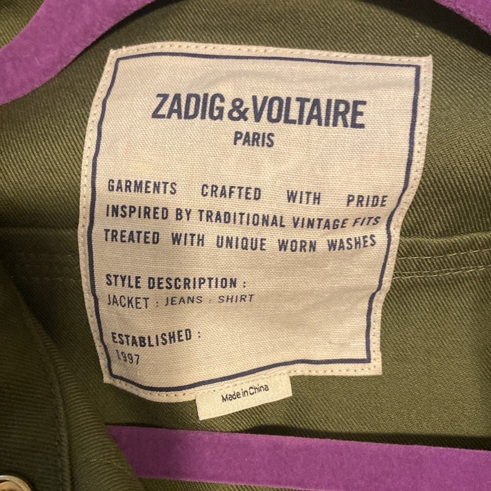 WOMEN’S Zadig & Voltaire Army Green with design Size Small