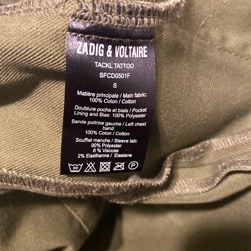 WOMEN’S Zadig & Voltaire Army Green with design Size Small