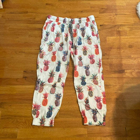 Women’s J. Crew pants. White with multicolored design. Size 6