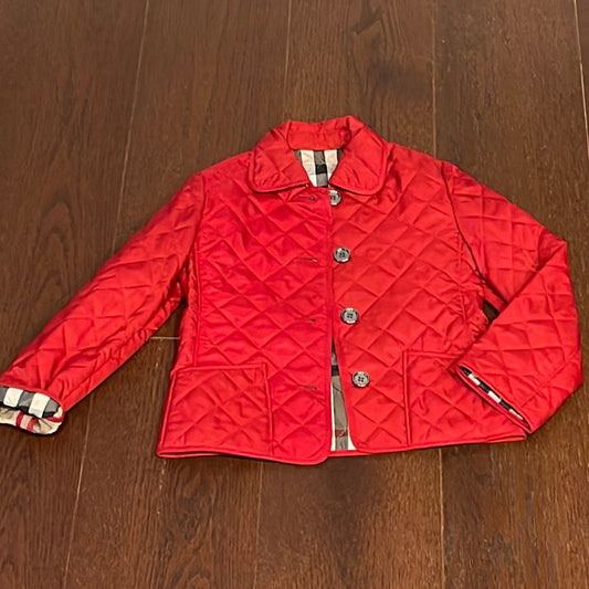 Burberry Girls Red Quilted Jacket Size 5