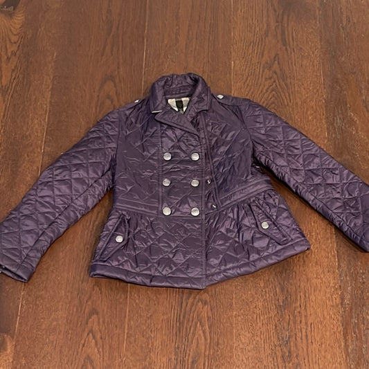 Burberry Girls Purple Quilted Jacket Size 5