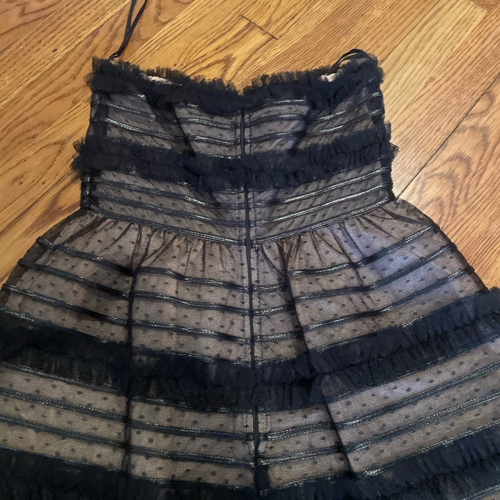 Valentino Spa Black Strapless Dress Size 42