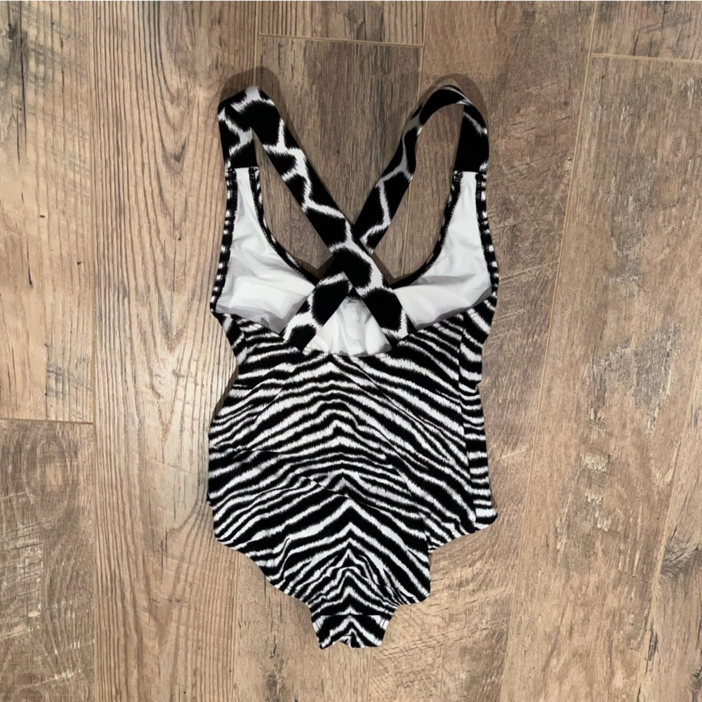 MICHAEL Michael Kors Woman’s Zebra Print One Piece Bathing Suit Size 6