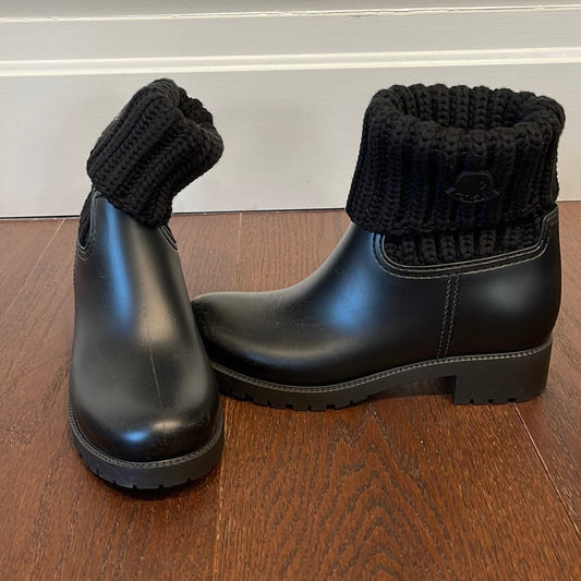 Moncler Ginette Cuffed Rain Boots Black Size 38/8
